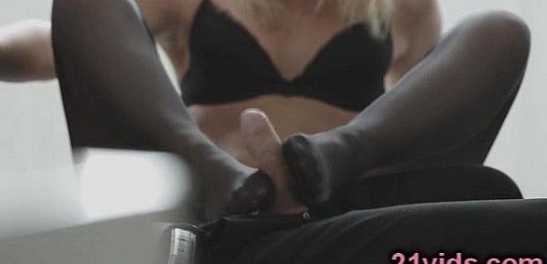  Lovely blonde foot play